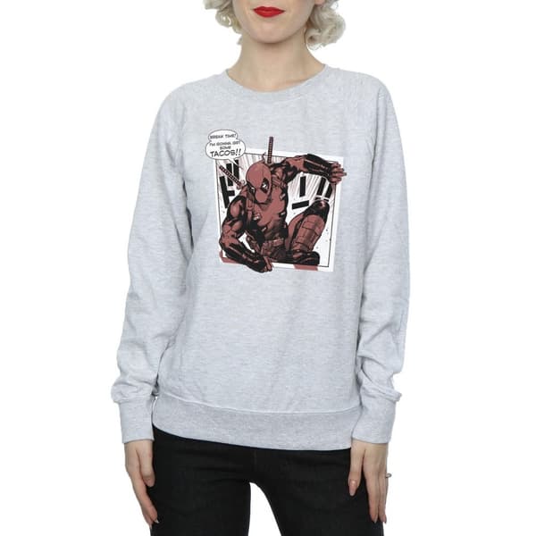 Marvel Womens/Ladies Deadpool Breaktime Tacos Sweatshirt