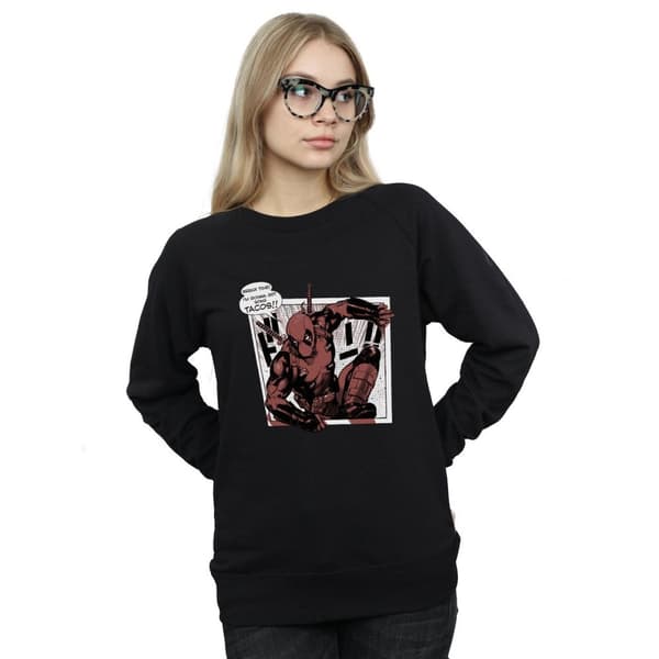 Marvel Womens/Ladies Deadpool Breaktime Tacos Sweatshirt