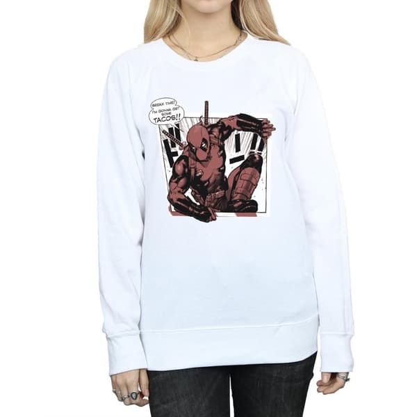 Marvel Dam/Tjej Deadpool Breaktime Tacos Sweatshirt