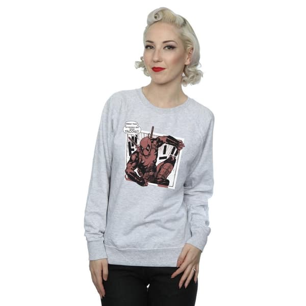 Marvel Womens/Ladies Deadpool Breaktime Tacos Sweatshirt