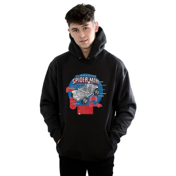 Marvel Mens Spider-Man Spider-Buggy Breakdown Hoodie