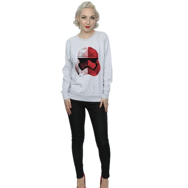 Star Wars Dam/Tjej Sista Jedi Stormtrooper Röd Kubisthjälm Sweatshirt