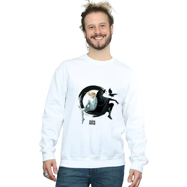 Marvel Mens Cloak And Dagger Ink Circle Sweatshirt