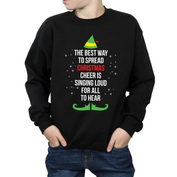 Elf Sweatshirt med text för pojkar - Christmas Cheer