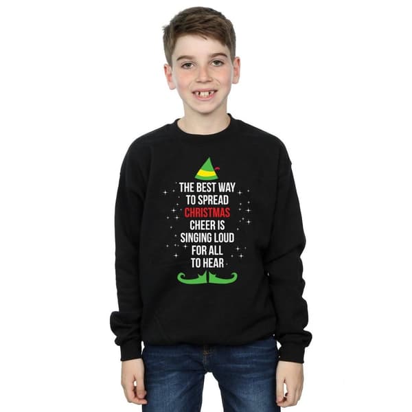 Elf Sweatshirt med text för pojkar - Christmas Cheer