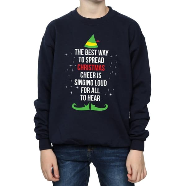 Elf Sweatshirt med text för pojkar - Christmas Cheer