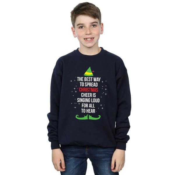 Elf Sweatshirt med text för pojkar - Christmas Cheer