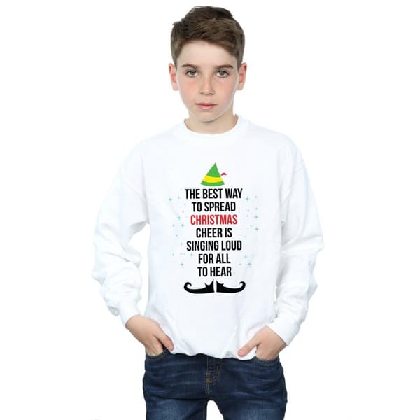 Elf Sweatshirt med text för pojkar - Christmas Cheer