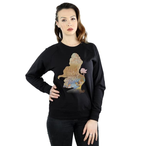 Disney Princess Dam/Tjej Belle Fylld Silhuett Sweatshirt
