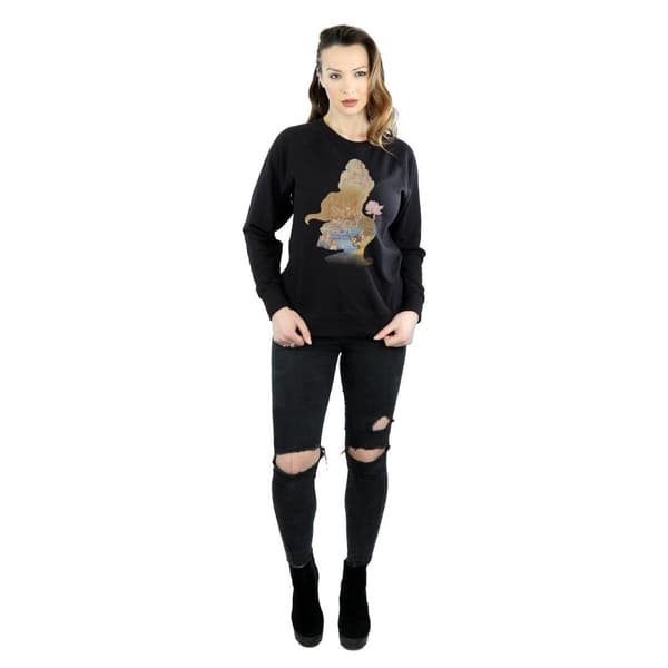 Disney Princess Dam/Tjej Belle Fylld Silhuett Sweatshirt