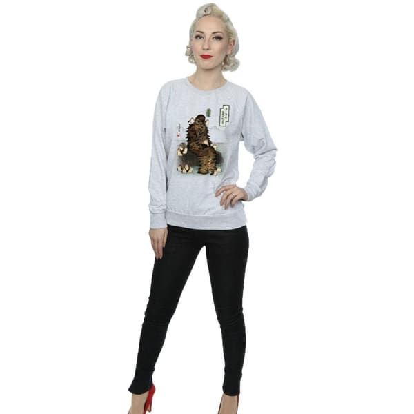 Star Wars Dam/Tjej The Last Jedi Japansk Chewbacca Porgs Sweatshirt