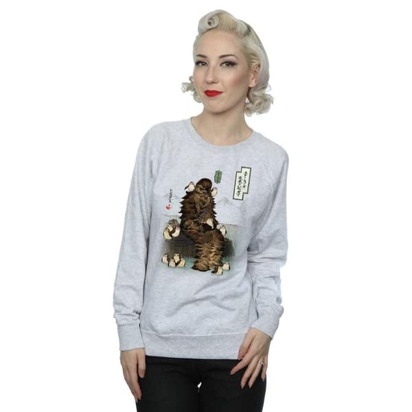 Star Wars Dam/Tjej The Last Jedi Japansk Chewbacca Porgs Sweatshirt