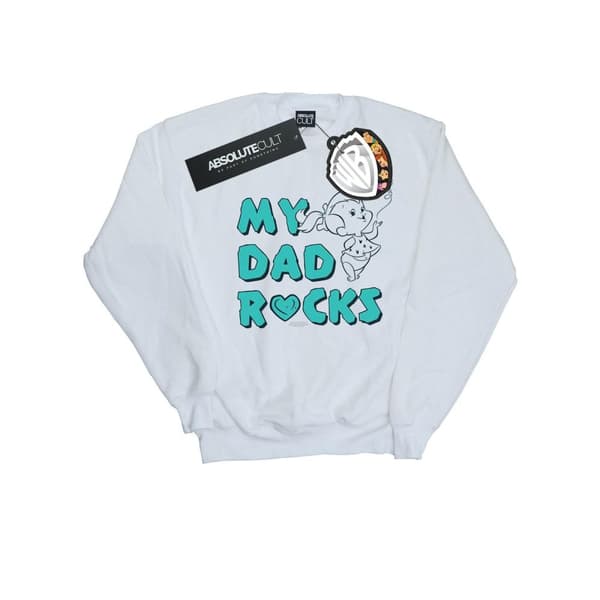 The Flintstones Dam/Tjej Pebbles My Dad Rocks Sweatshirt White XXL