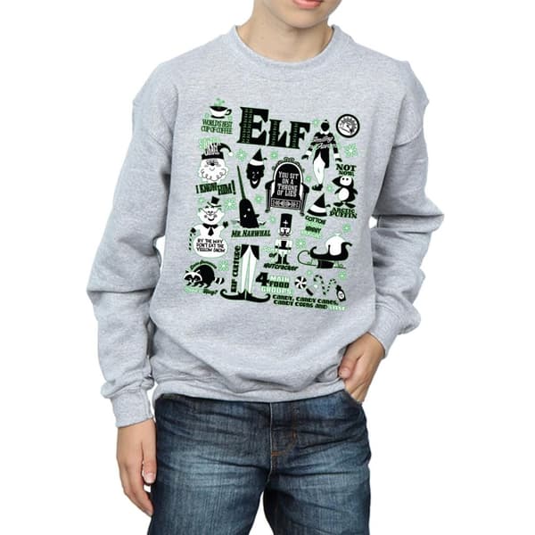 Elf Sweatshirt med infografikaffisch för pojkar