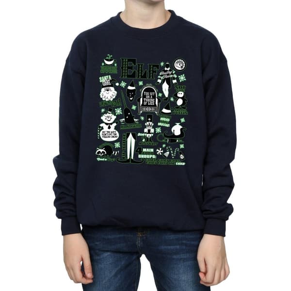 Elf Sweatshirt med infografikaffisch för pojkar
