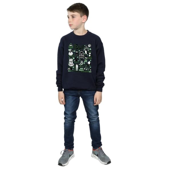 Elf Sweatshirt med infografikaffisch för pojkar