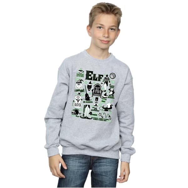 Elf Sweatshirt med infografikaffisch för pojkar