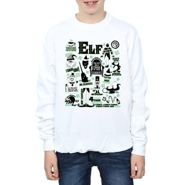 Elf Sweatshirt med infografikaffisch för pojkar