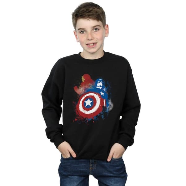 Marvel Boys Captain America Civil War Painted Vs Iron Man Sweatshirt