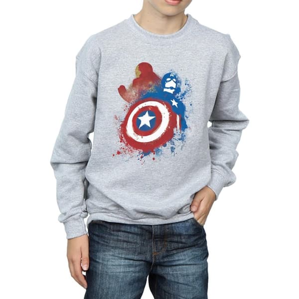Marvel Boys Captain America Civil War Painted Vs Iron Man Sweatshirt