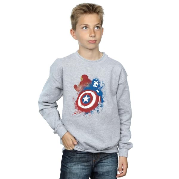 Marvel Boys Captain America Civil War Painted Vs Iron Man Sweatshirt