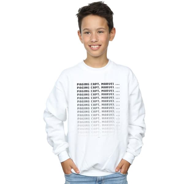Marvel Boys Captain Marvel Paging Captain Marvel Sweatshirt