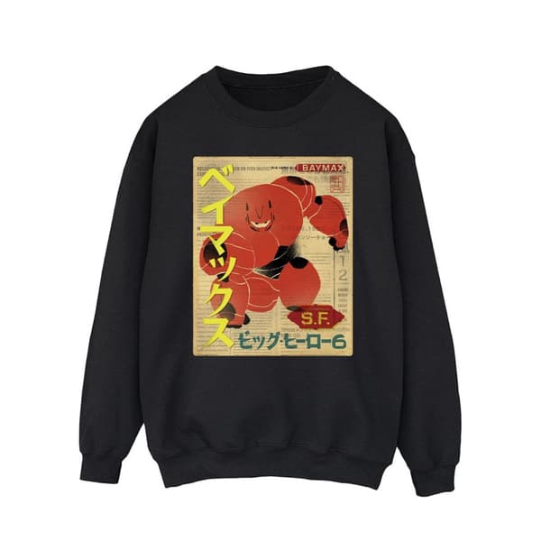 Disney Mens Big Hero 6 Baymax Baymax Newspaper Sweatshirt
