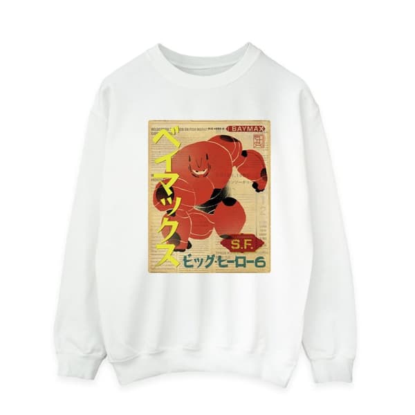 Disney Mens Big Hero 6 Baymax Baymax Newspaper Sweatshirt