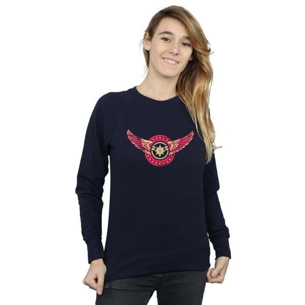 Marvel Womens/Ladies Captain Marvel Wings Patch Sweatshirt