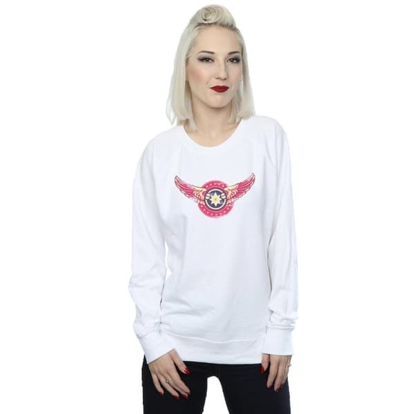 Marvel Womens/Ladies Captain Marvel Wings Patch Sweatshirt
