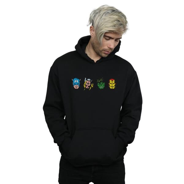 Marvel Mens Avengers Comic Heads Hoodie