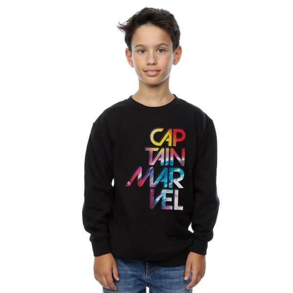 Marvel Boys Captain Marvel Galactic Text Sweatshirt