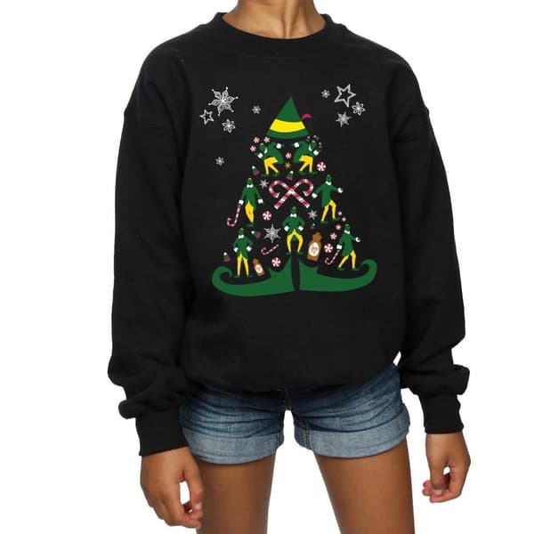 Elf Girls Christmas Tree Sweatshirt