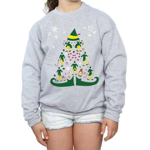 Elf Girls Christmas Tree Sweatshirt