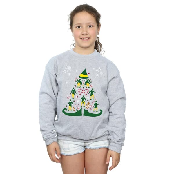 Elf Girls Christmas Tree Sweatshirt