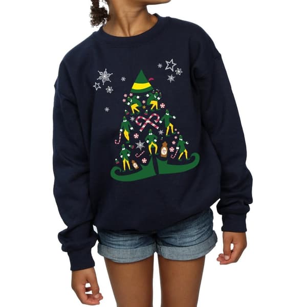 Elf Girls Christmas Tree Sweatshirt