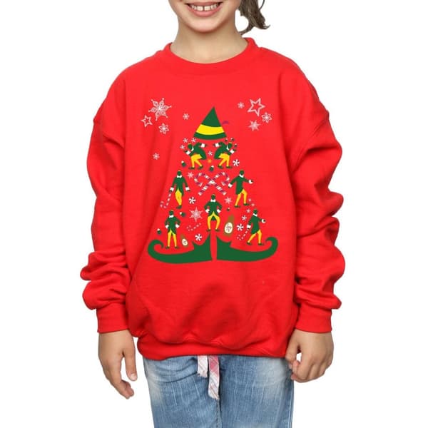 Elf Girls Christmas Tree Sweatshirt