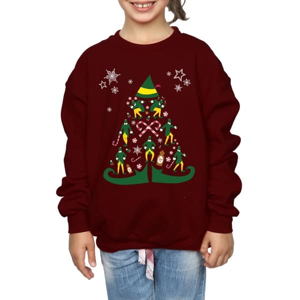 Elf Girls Christmas Tree Sweatshirt