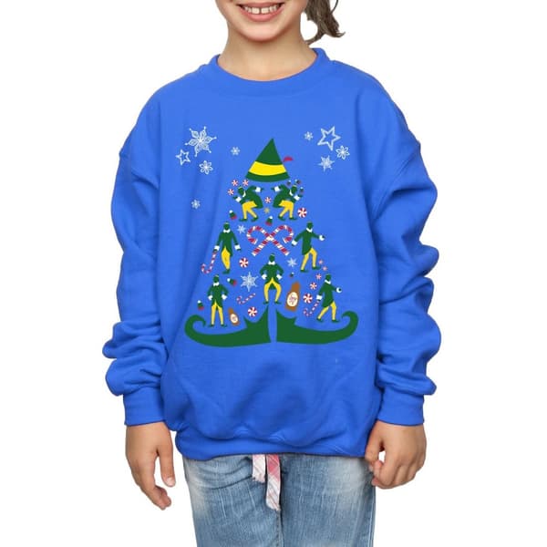 Elf Sweatshirt med julgran för flickor