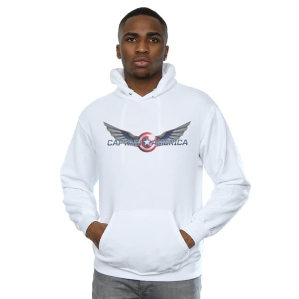 Marvel Mens Falcon And The Winter Soldier Captain America Logo Hoodie
