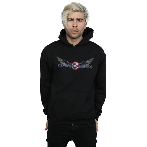 Marvel Mens Falcon And The Winter Soldier Captain America Logo Hoodie