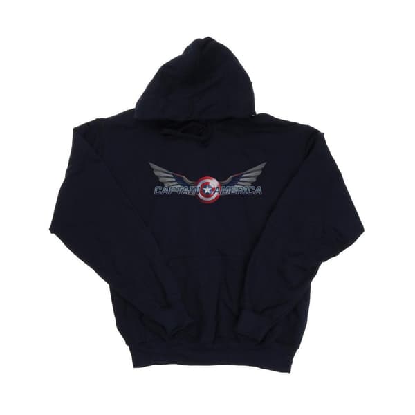 Marvel Mens Falcon And The Winter Soldier Captain America Logo Hoodie