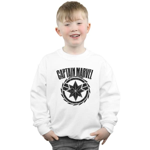 Marvel Boys Captain Marvel Blade Emblem Sweatshirt
