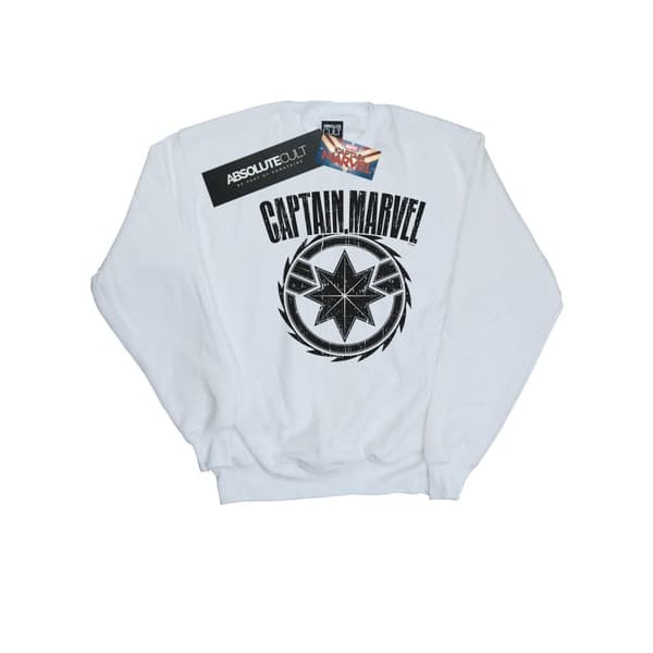 Marvel Boys Captain Marvel Blade Emblem Sweatshirt White 12-13 Years