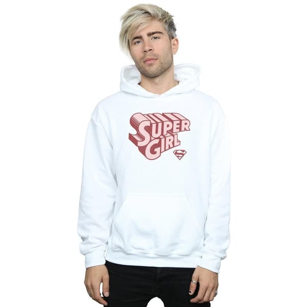 DC Comics Mens Supergirl Retro Logo Hoodie