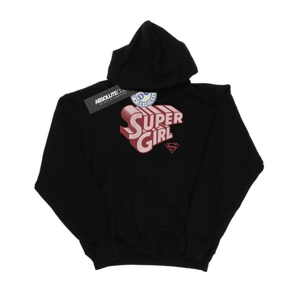 DC Comics Mens Supergirl Retro Logo Hoodie