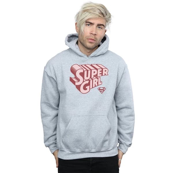 DC Comics Mens Supergirl Retro Logo Hoodie