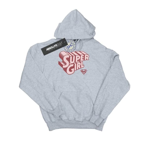 DC Comics Mens Supergirl Retro Logo Hoodie