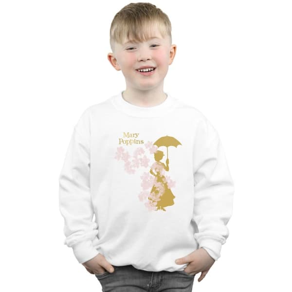 Disney Sweatshirt med blommig silhuett av Mary Poppins för pojkar