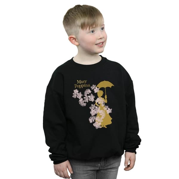 Disney Sweatshirt med blommig silhuett av Mary Poppins för pojkar